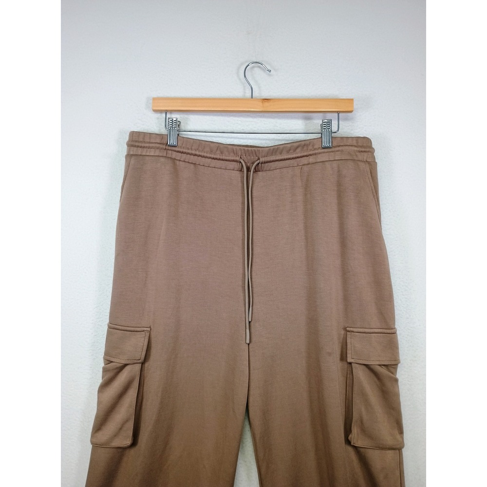 Gorpcore Utility Scoop Womens XL Taupe Brown Wide Leg Drawstring Cargo Pants - Picture 8 of 10